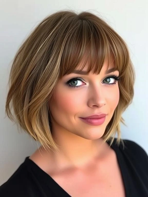 36 Flattering Lob Hairstyles for Fine Hair to Add Style and Volume 7 Shoulder-length lob with Curtain Bangs