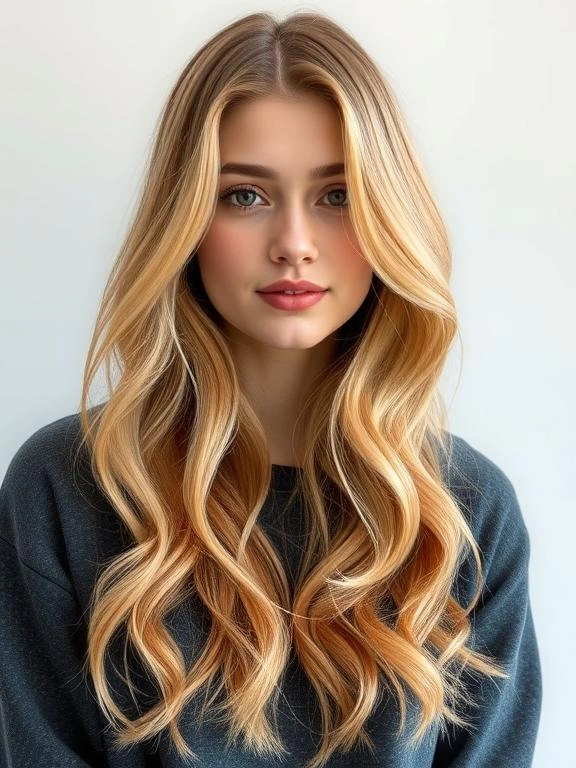 Trendy Spring Hair Colors for College Girls 16 Golden Peach