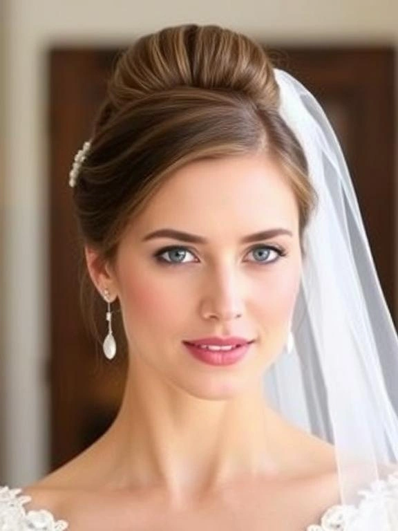 26 Spring Wedding Hairstyles: Gorgeous Looks for Brides & Guests 22 High Bun with a Veil