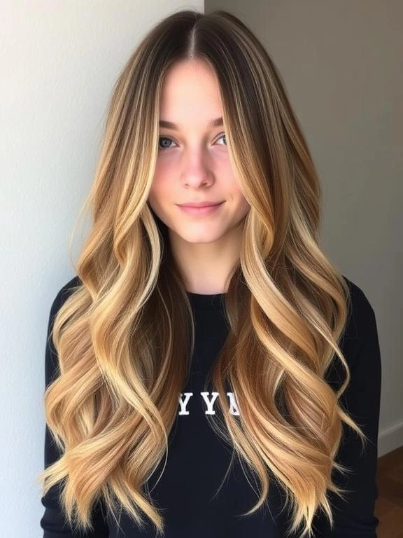 Trendy Spring Hair Colors for College Girls 6 Golden Caramel Balayage