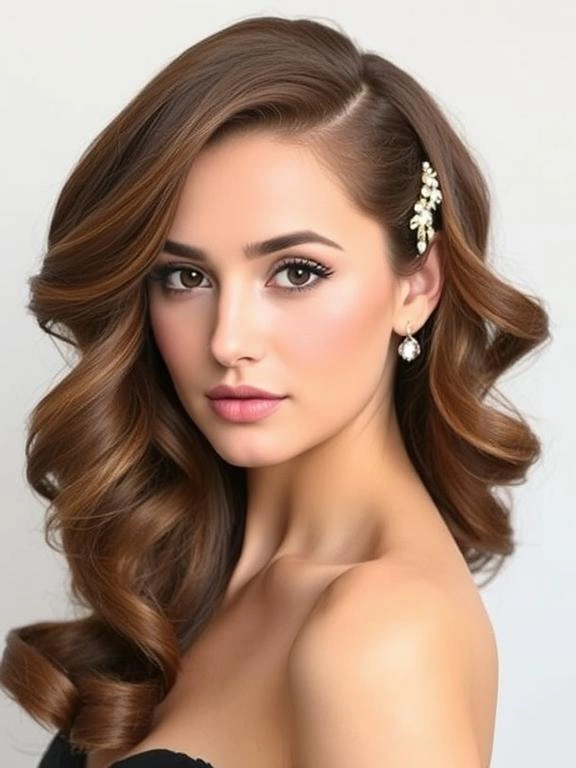 26 Spring Wedding Hairstyles: Gorgeous Looks for Brides & Guests 8 Soft Curls with a Side Part