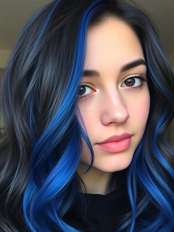 Trendy Spring Hair Colors for College Girls 9 Electric Blue Streaks