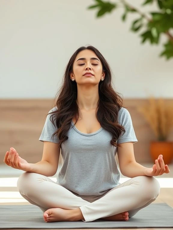 Restore Your Edges Naturally: Expert Tips for a Fuller Hairline 20 Woman practicing meditation for stress relief.