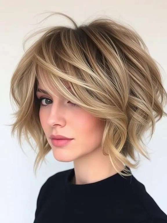 26 Stunning Choppy Bob Hairstyles for Fine Hair: Boost Volume & Texture Instantly 26 A voluminous choppy bob with crown layers and natural curls for extra fullness.