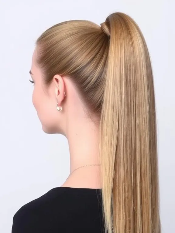 30 Gorgeous Straight Hairstyles: Chic and Effortless Ideas for a Polished Look 21 Straight Ponytail with Middle Part