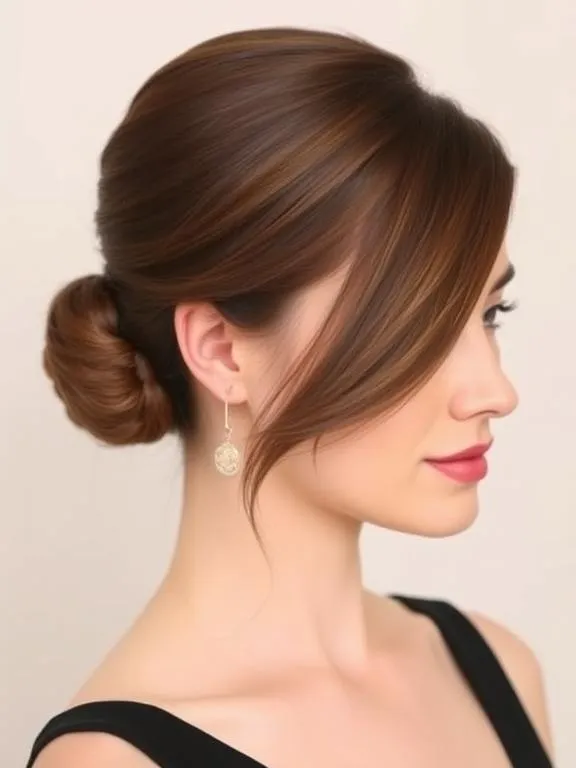 30 Gorgeous Straight Hairstyles: Chic and Effortless Ideas for a Polished Look 30 Side-Parted Sleek Low Bun