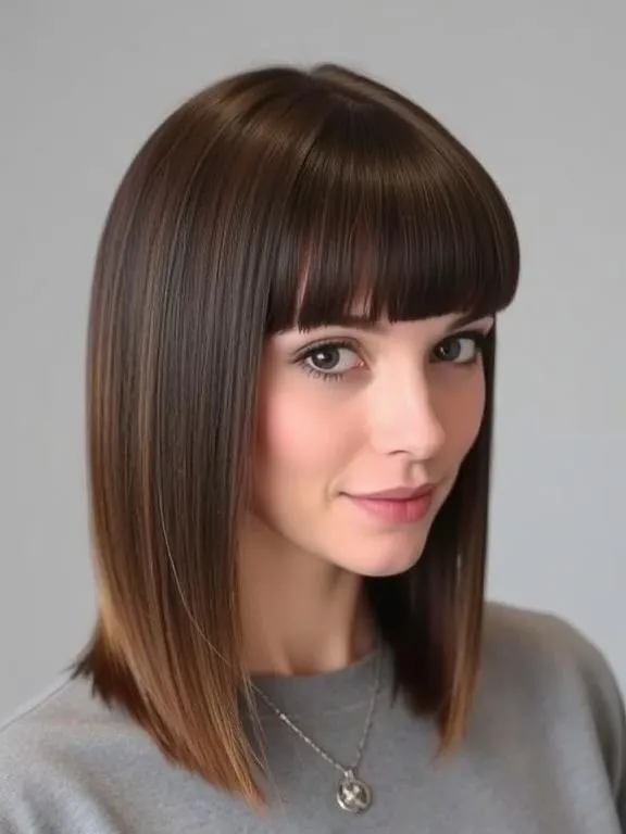 30 Gorgeous Straight Hairstyles: Chic and Effortless Ideas for a Polished Look 7 Blunt straight cut hairstyle