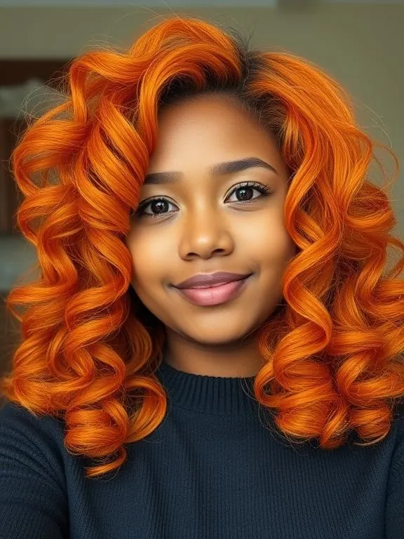 33 Gorgeous Hair Color Ideas for Brown Skin: Stunning Shades to Try Now 14 Fiery copper-orange hair
