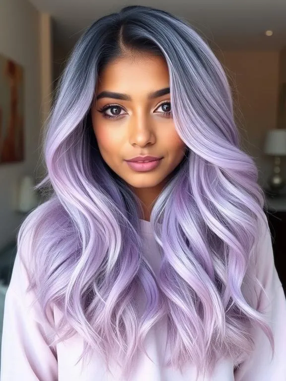 33 Gorgeous Hair Color Ideas for Brown Skin: Stunning Shades to Try Now 19 Soft pastel purple ombre hair with a dreamy effect.