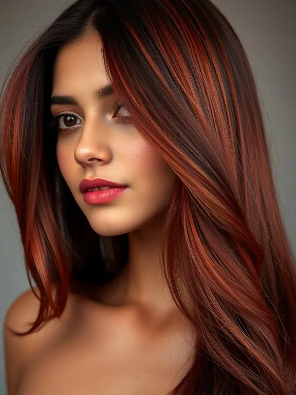 33 Gorgeous Hair Color Ideas for Brown Skin: Stunning Shades to Try Now 21 Deep red-brown hair resembling cherry cola.