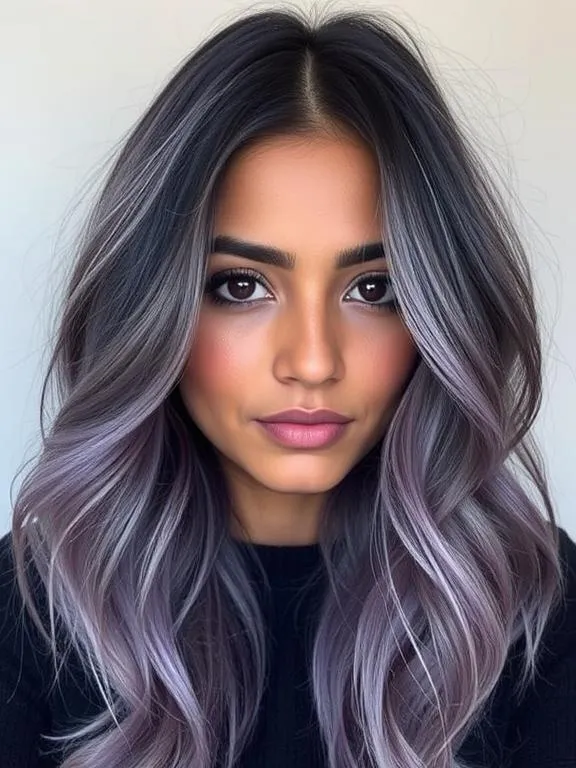 33 Gorgeous Hair Color Ideas for Brown Skin: Stunning Shades to Try Now 24 Subtle gray-lavender highlights for a unique effect.