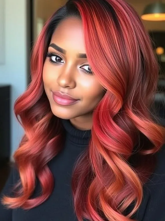 33 Gorgeous Hair Color Ideas for Brown Skin: Stunning Shades to Try Now 25 Sunset-Inspired Balayage