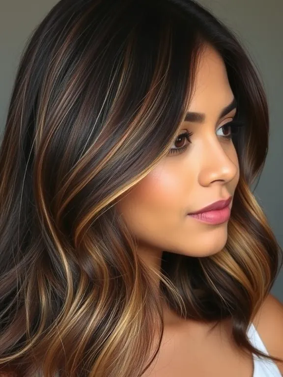 33 Gorgeous Hair Color Ideas for Brown Skin: Stunning Shades to Try Now 26 Bronze Brown with Golden Streaks