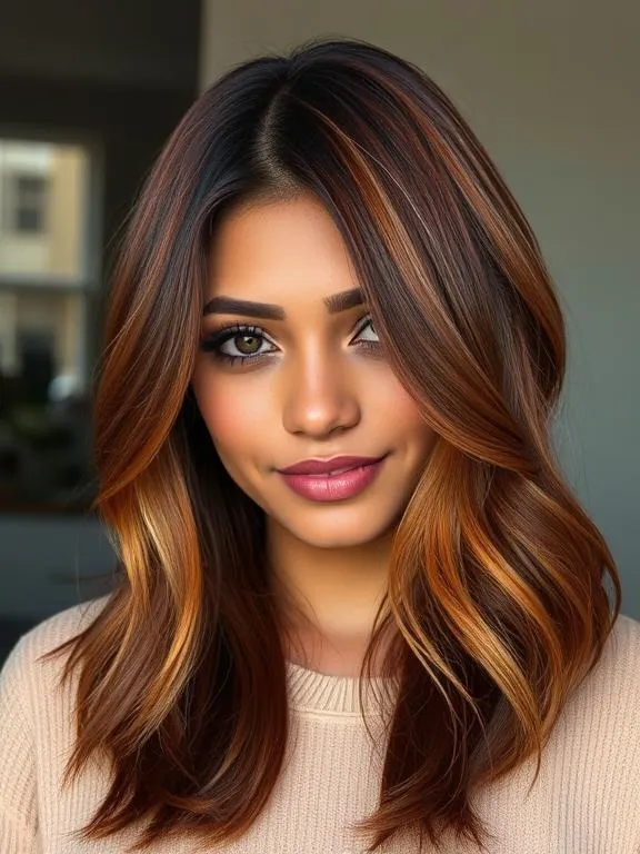 33 Gorgeous Hair Color Ideas for Brown Skin: Stunning Shades to Try Now 34 Auburn and Caramel Melt