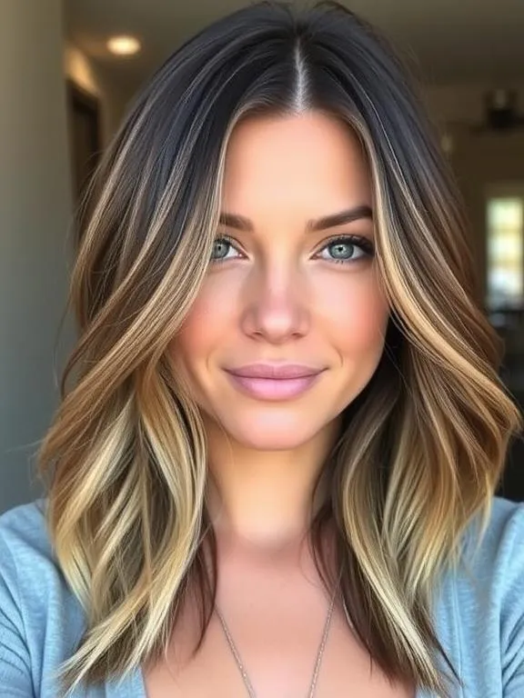 33 Inspiring Black Hair with Brown Highlights Ideas 12 .Bronde Brown and Blonde Highlights