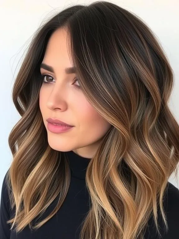 33 Inspiring Black Hair with Brown Highlights Ideas 21 Sandy Brown Balayage