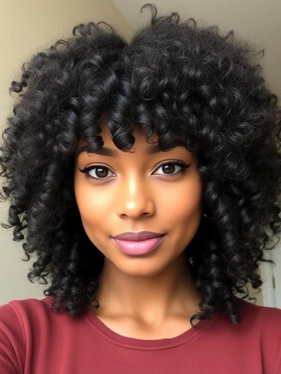 25 Spring Protective Hairstyles for Black Women: Stay Stylish & Healthy 48 Curly Wig with Bangs