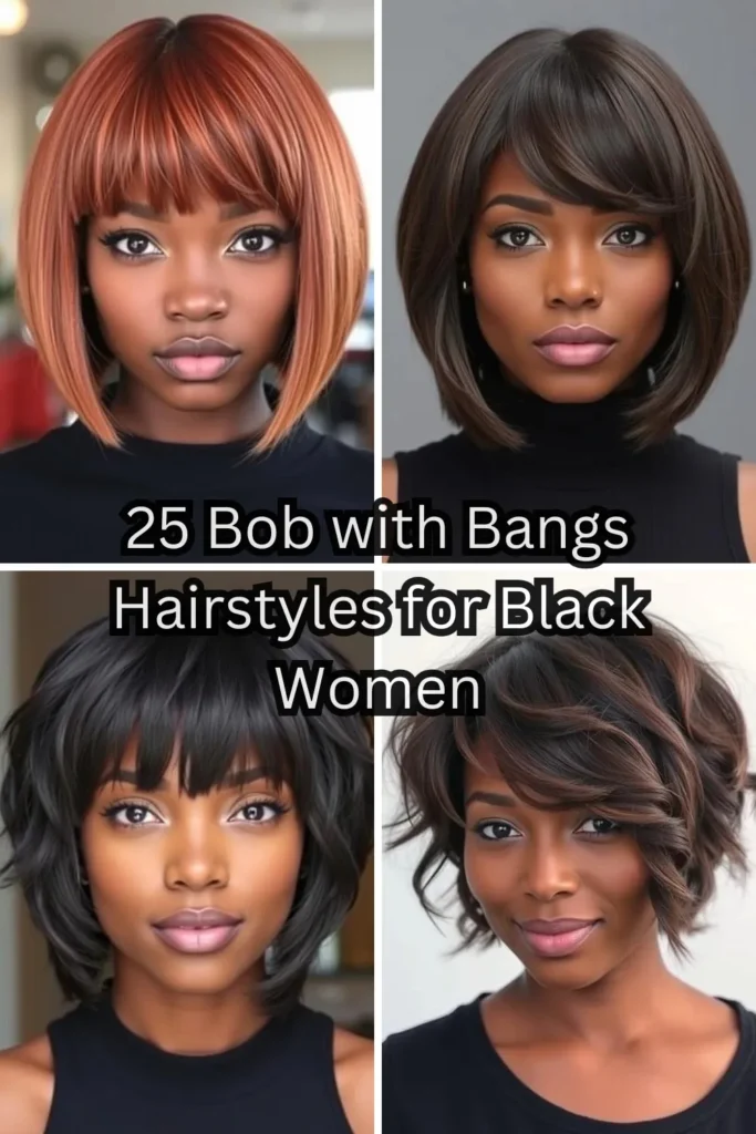 25 Bob with Bangs Hairstyles for Black Women: Modern and Stylish Options 1 25 14 1