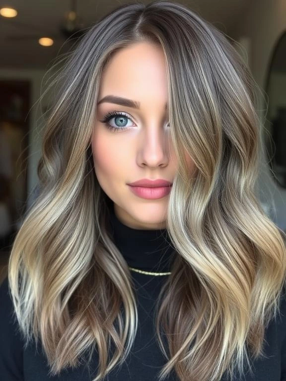 27 Chic Brown Hair with Silver Highlights Ideas for a Fresh and Stylish Look 11 Mushroom Brown with Silver Dimension