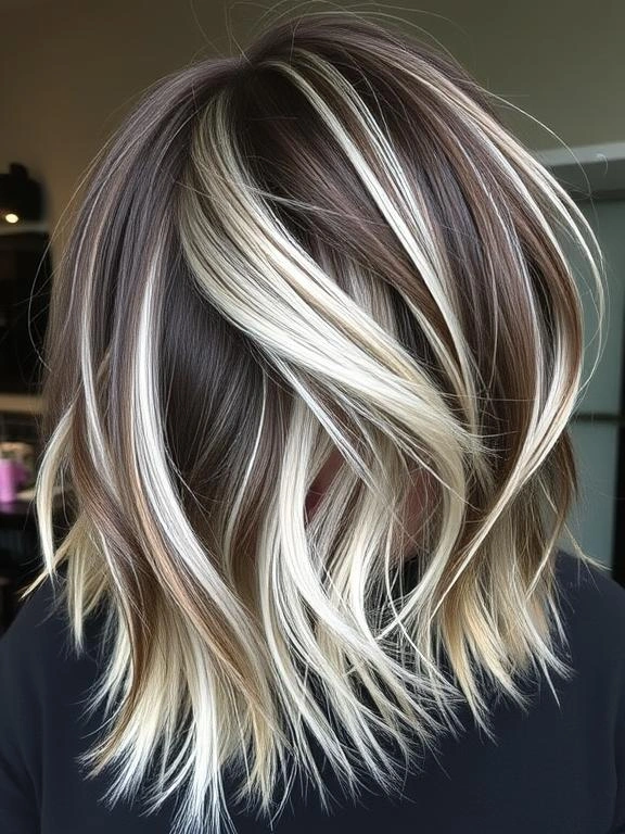 27 Chic Brown Hair with Silver Highlights Ideas for a Fresh and Stylish Look 23 Espresso Brown with Platinum Silver Accents