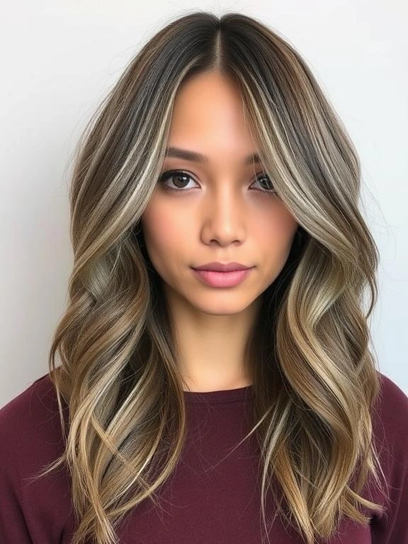 27 Chic Brown Hair with Silver Highlights Ideas for a Fresh and Stylish Look 4 Soft Mocha Brown with Silver Blending