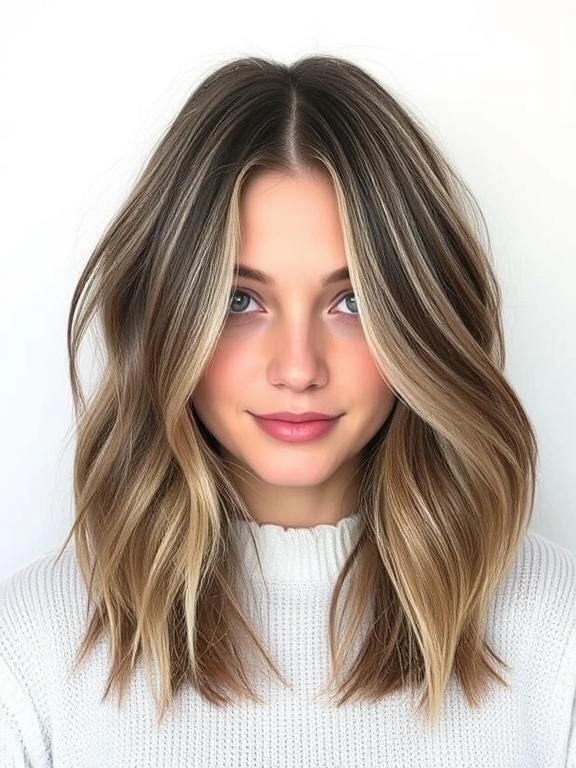 27 Chic Brown Hair with Silver Highlights Ideas for a Fresh and Stylish Look 7 Silver Balayage on Warm Brown Base