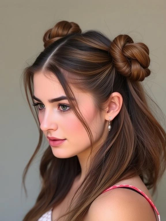 25 Gen Z-Approved Hairstyles for a Trendy Look 26 Half-Up Space Buns