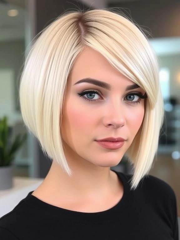 31 Modern Blonde Bob Hairstyles to Elevate Your Look 11 Angled Blonde Bob