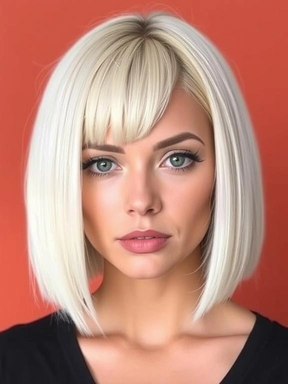 31 Modern Blonde Bob Hairstyles to Elevate Your Look 29 Icy Blonde Bob with Middle Part