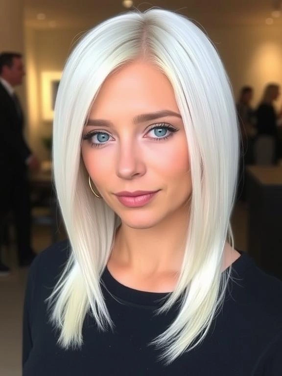 31 Modern Blonde Bob Hairstyles to Elevate Your Look 9 Sleek Platinum Bob with Side Part
