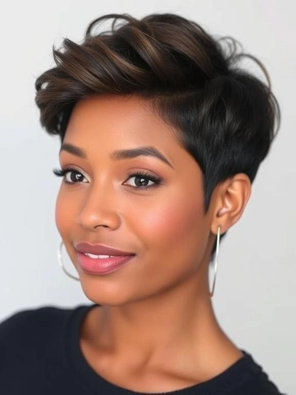 27 Trendy Pixie Hairstyles for Black Women: Hottest Trends to Overhaul Your Style 11 Pixie Cut with Soft Waves