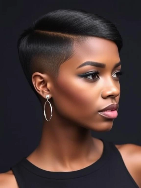 27 Trendy Pixie Hairstyles for Black Women: Hottest Trends to Overhaul Your Style 18 Pixie Cut with Deep Side Part