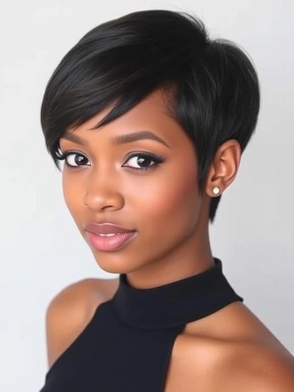 27 Trendy Pixie Hairstyles for Black Women: Hottest Trends to Overhaul Your Style 3 Side-Parted Pixie