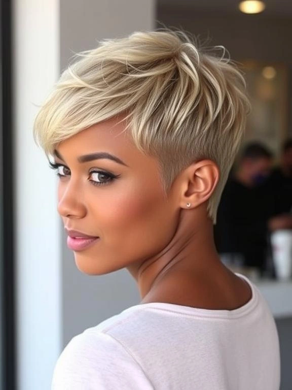 27 Trendy Pixie Hairstyles for Black Women: Hottest Trends to Overhaul Your Style 21 layered Pixie with Tapered Back