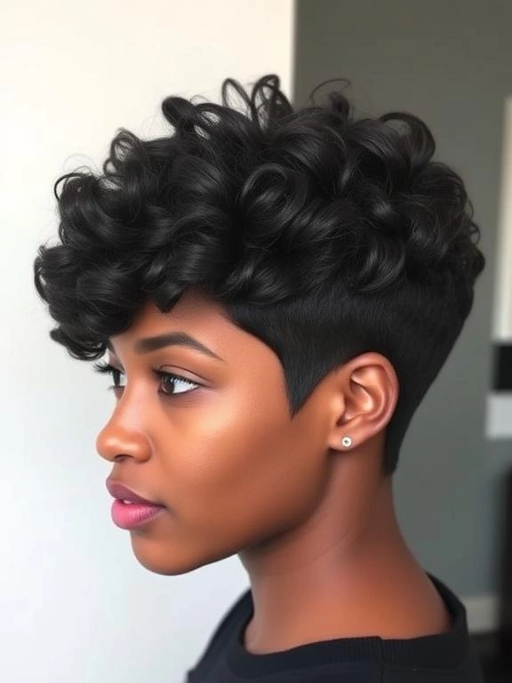 27 Trendy Pixie Hairstyles for Black Women: Hottest Trends to Overhaul Your Style 23 Pixie with Curly Top