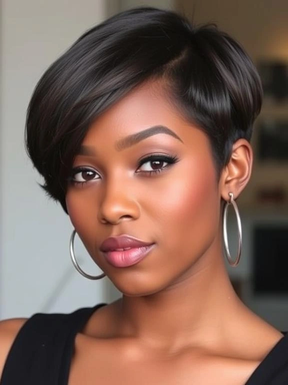 27 Trendy Pixie Hairstyles for Black Women: Hottest Trends to Overhaul Your Style 25 Soft Pixie with Side-Swept Bangs