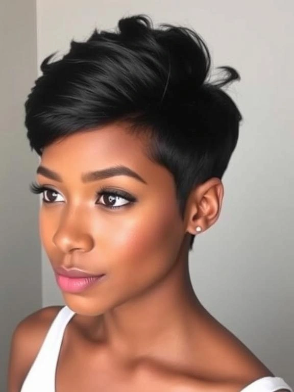 27 Trendy Pixie Hairstyles for Black Women: Hottest Trends to Overhaul Your Style 4 Pixie with Tapered Sides