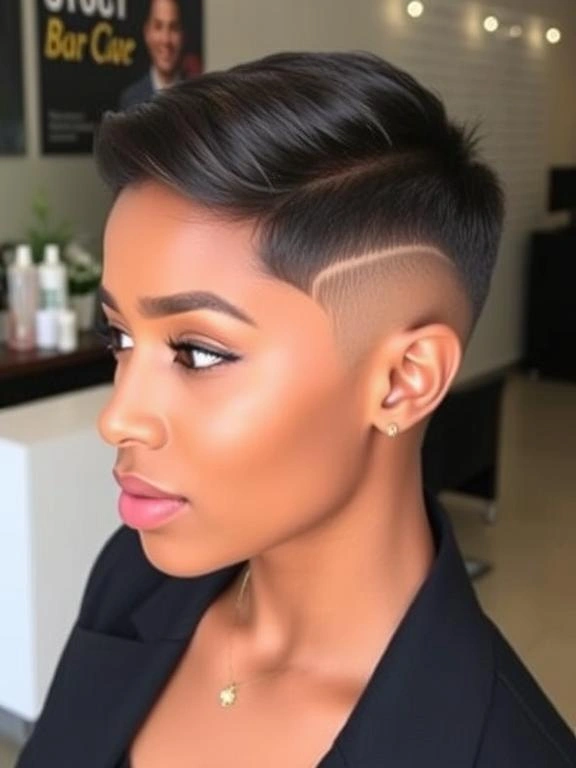 27 Trendy Pixie Hairstyles for Black Women: Hottest Trends to Overhaul Your Style 9 Sleek Pixie with Undercut