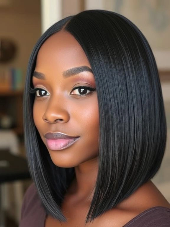 26 Stunning Straight Hairstyles for Black Women: Flaunt Effortless Elegance 24 AM23