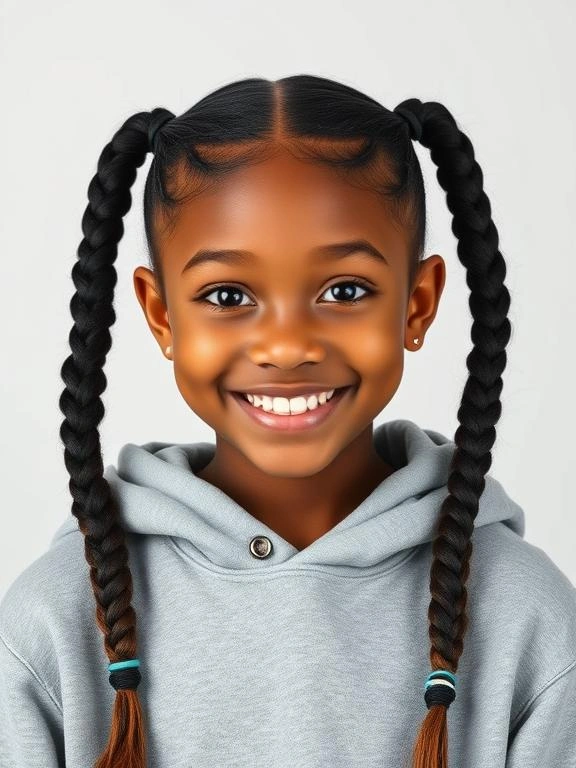 25 Best Picture Day Hairstyles for Black Teenage Girls That Stay Perfect All Day 15 Pigtail Braids