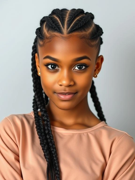 25 Best Picture Day Hairstyles for Black Teenage Girls That Stay Perfect All Day 3 Cornrows