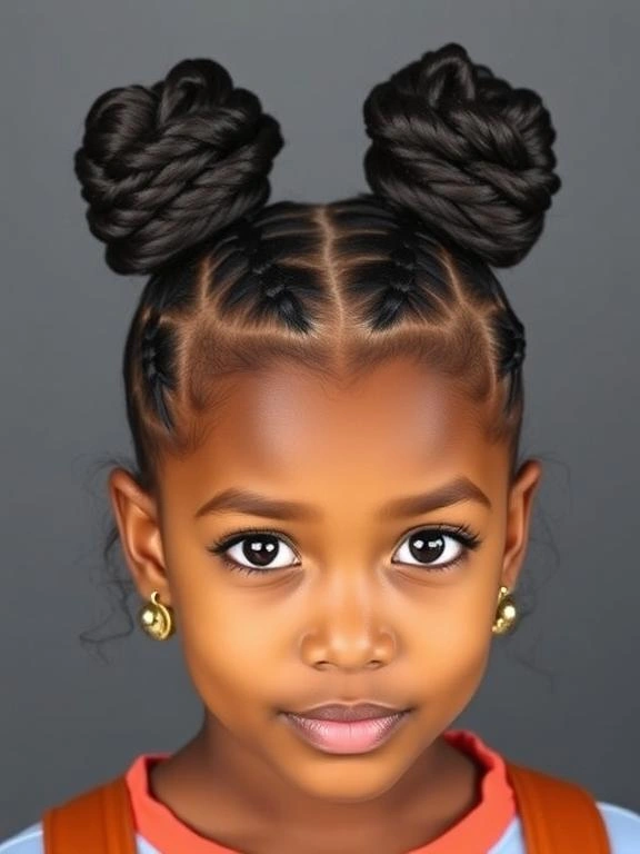 25 Best Picture Day Hairstyles for Black Teenage Girls That Stay Perfect All Day 22 Braided Space Buns