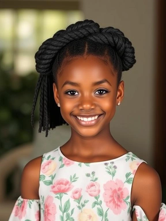 25 Best Picture Day Hairstyles for Black Teenage Girls That Stay Perfect All Day 4 Twisted Crown Updo