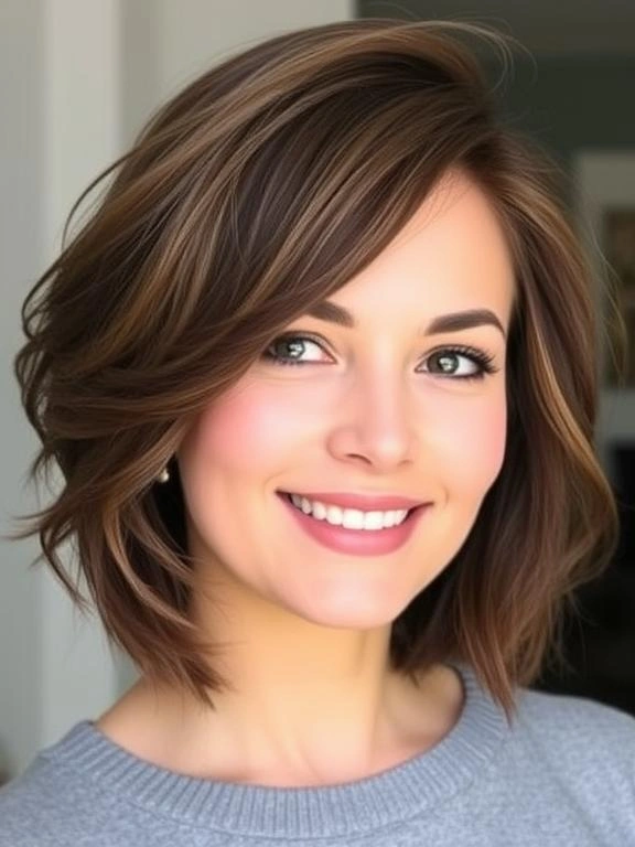 25 Medium-Length Haircuts for Round Faces That Flatter and Define 2 AW1
