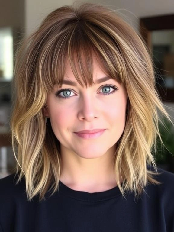 25 Medium-Length Haircuts for Round Faces That Flatter and Define 17 AW16