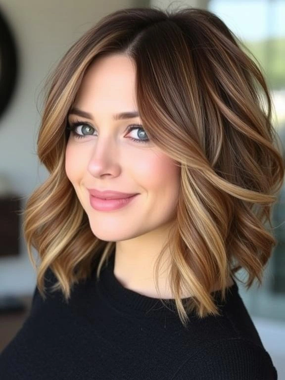 25 Medium-Length Haircuts for Round Faces That Flatter and Define 4 AW3