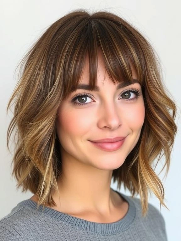 25 Medium-Length Haircuts for Round Faces That Flatter and Define 8 AW7
