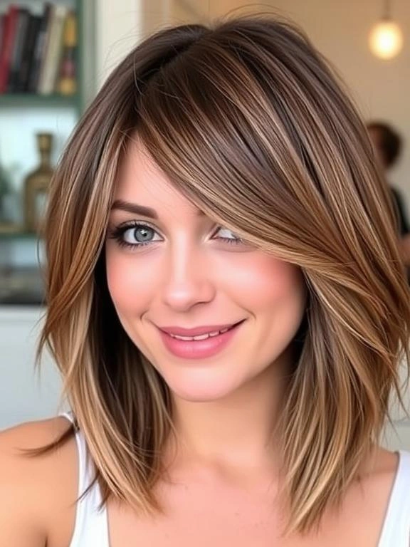 25 Medium-Length Haircuts for Round Faces That Flatter and Define 10 AW9