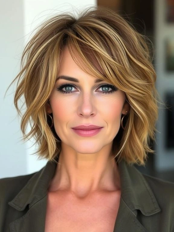 24 Timeless and Trendy Mid-Length Hairstyles for Women Over 40: Chic and Stylish Ideas to Try 2 B01