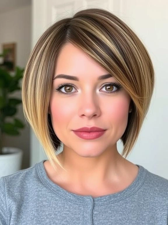 25 Flattering Bob Hairstyles for Round Faces 14 BA15